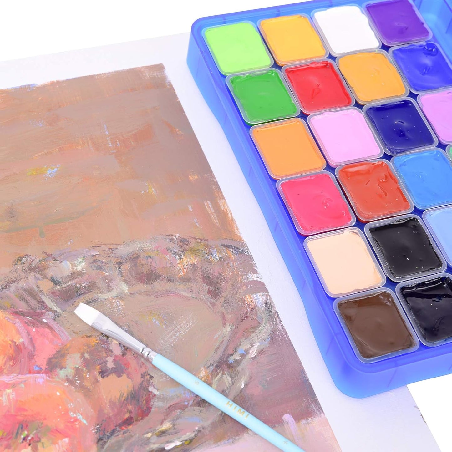 Pintura Gouache HIMI, juego de 24 colores × 30 ml con pinceles